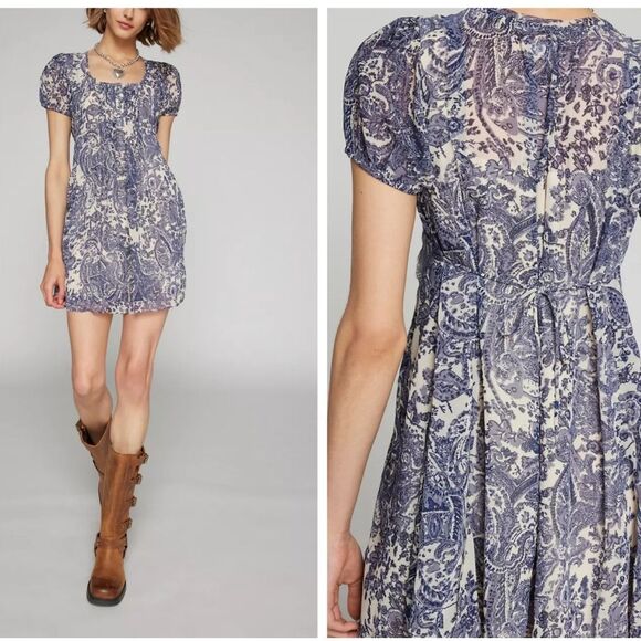 Kimchi Blue Babydoll romantic Mini swing toile Dress size s - Picture 1 of 5